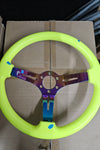 AVENUE HIGHLIGHTER YELLOW/ NEOCHROME SPOKES AS-IS STEERING WHEEL